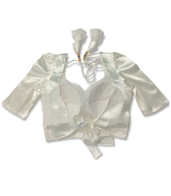 Picture of Half Quarter Sleeve White color Blouse For Women