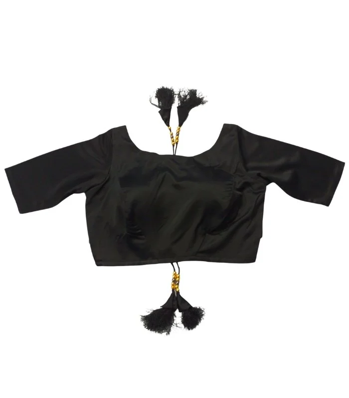 Picture of Boat Neck Black color Blouse For Women