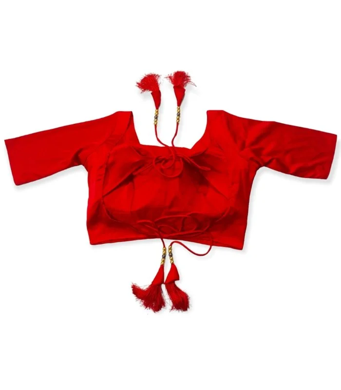Picture of New Boat Neck Red color Blouse For Women