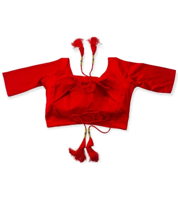Picture of New Boat Neck Red color Blouse For Women