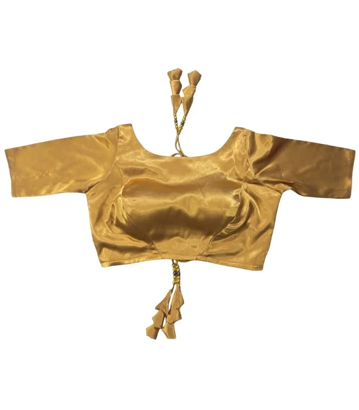 Picture of Boat Neck Golden color Blouse For Women