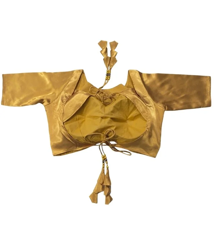 Picture of Boat Neck Golden color Blouse For Women