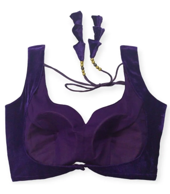 Picture of Purple color Velvet sleeveless Blouse For Girls