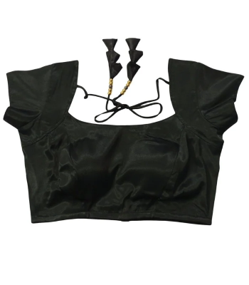 Picture of Black Color Semi Backless Blouse For Women