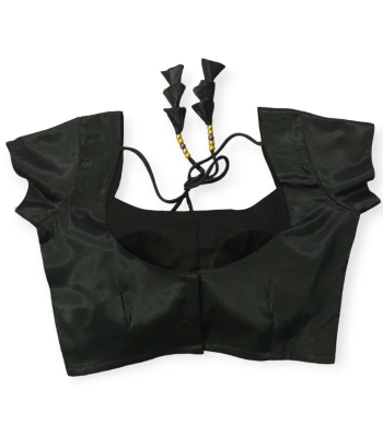 Picture of Black Color Semi Backless Blouse For Women