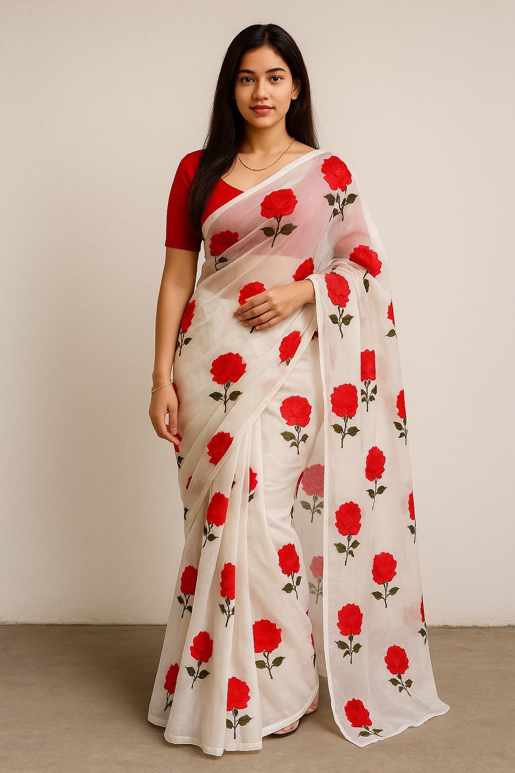 Picture of Georgette High Quality Stylish Fashionable & Elegant Design Saree. Saree with Blouse for Women