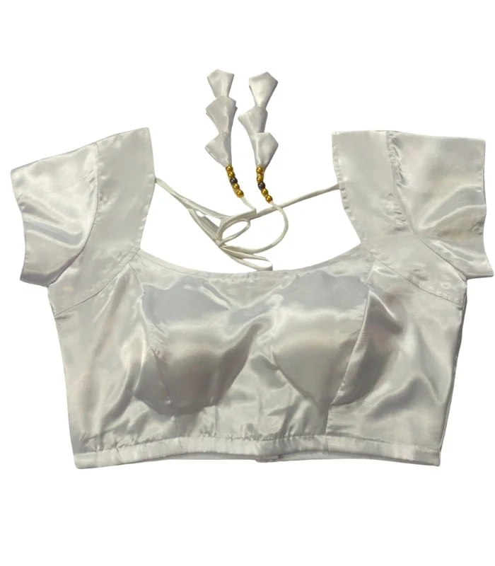 Picture of White Color Semi Backless Blouse For Women
