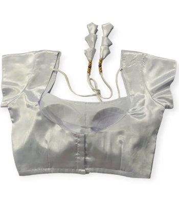 Picture of White Color Semi Backless Blouse For Women