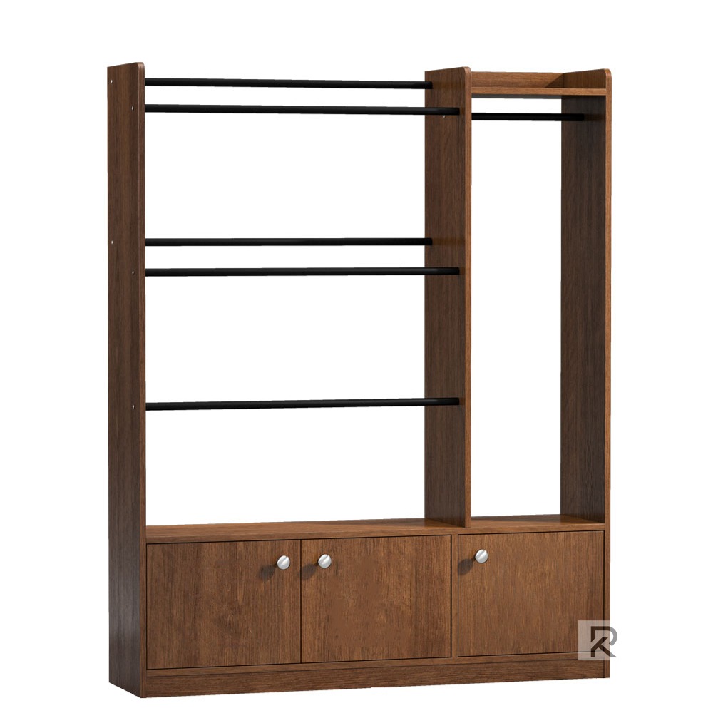 Picture of RK Furniture Modern Alna With 3 Storage Cabinet and Shelf for Home
