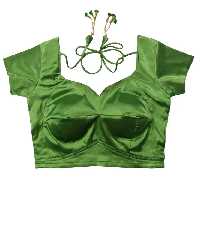 Picture of Parrot Color Semi Backless Blouse For Women