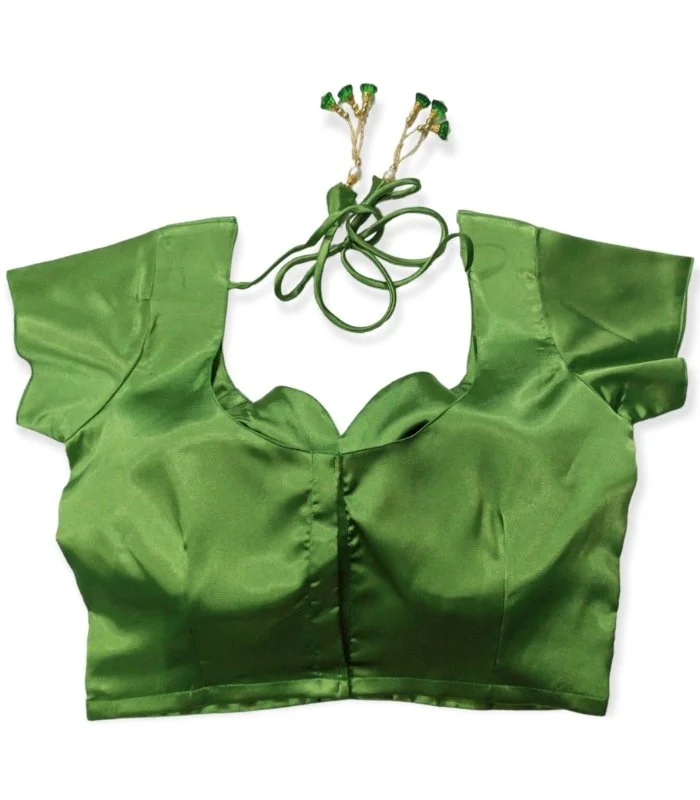 Picture of Parrot Color Semi Backless Blouse For Women