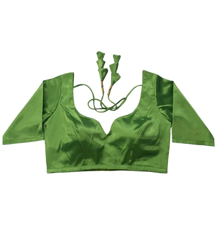 Picture of New Half Quarter Hata Green Silk Blouse