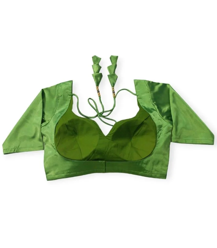 Picture of New Half Quarter Hata Green Silk Blouse