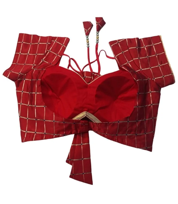 Picture of Red Color Katan Blouse For Women