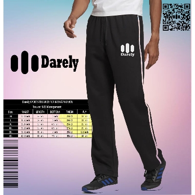 Picture of Black Polyester sports Trouser for Men
