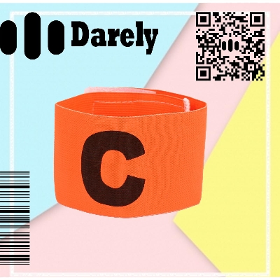 Picture of Elastic Football Soccer Captain Armband with Letter C Printed orange