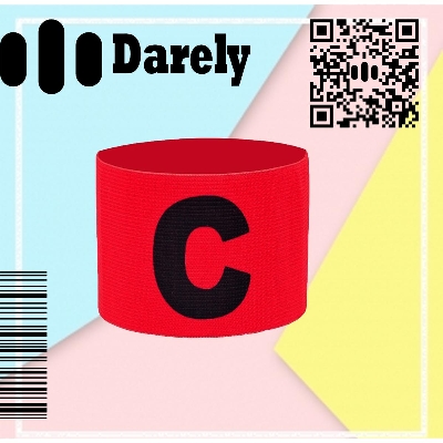 Picture of Elastic Football Soccer Captain Armband with Letter C Printed red