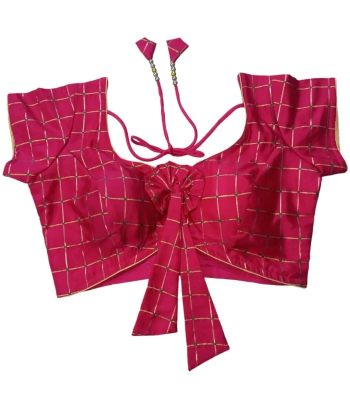 Picture of Hot Pink Color Katan Blouse For Women