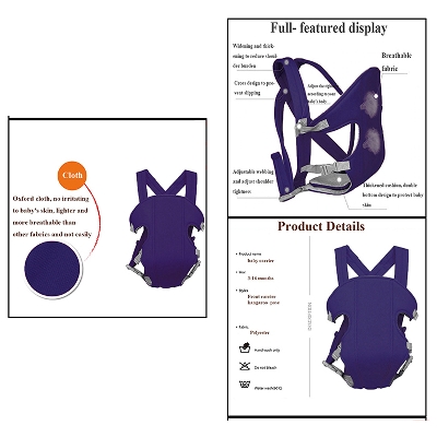 Picture of Comfortable and stylish Light Blue Baby Carrier - Suitable For 6 to 12 Months