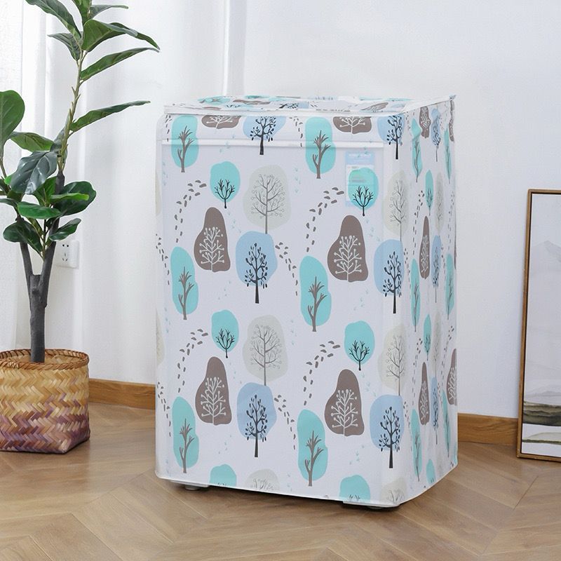 Picture of Washing Machine Dust Cover, Floral Creative Home Decor Anti Dust Roller Flip Washing Machine Cover 56*54*86cm Approx Multicolor