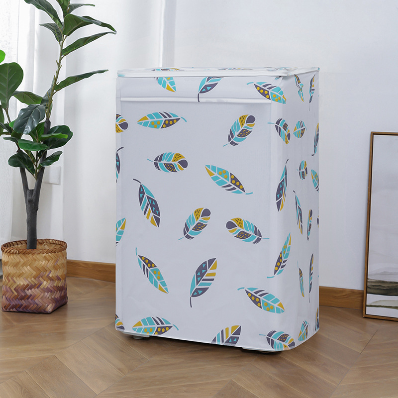 Picture of Washing Machine Dust Cover, Floral Creative Home Decor Anti Dust Roller Flip Washing Machine Cover 56*54*86cm Approx Multicolor