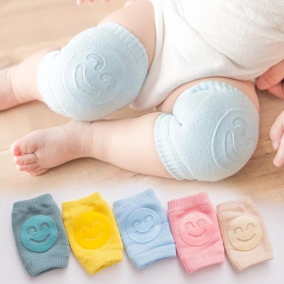 Picture of Kids Non Slip Crawling Elbow Infants Toddlers Baby Accessories Smile Knee Pads Protector Safety Kneepad Leg Warmer Girls Boys- 1Pair