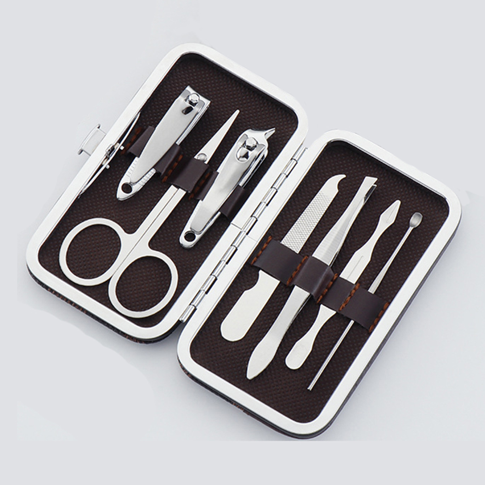 Picture of Travel Manicure Set, 7 in 1 Manicure Kit Pedicure Kit Professional Stainless Steel Nail Clippers Set For Men and Woman