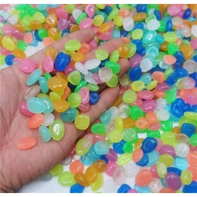 Picture of Radium Plastic Stones  Colorful Luminous Glowing Pebbles, Glow in the dark magic luminous glowing stone 100pcs