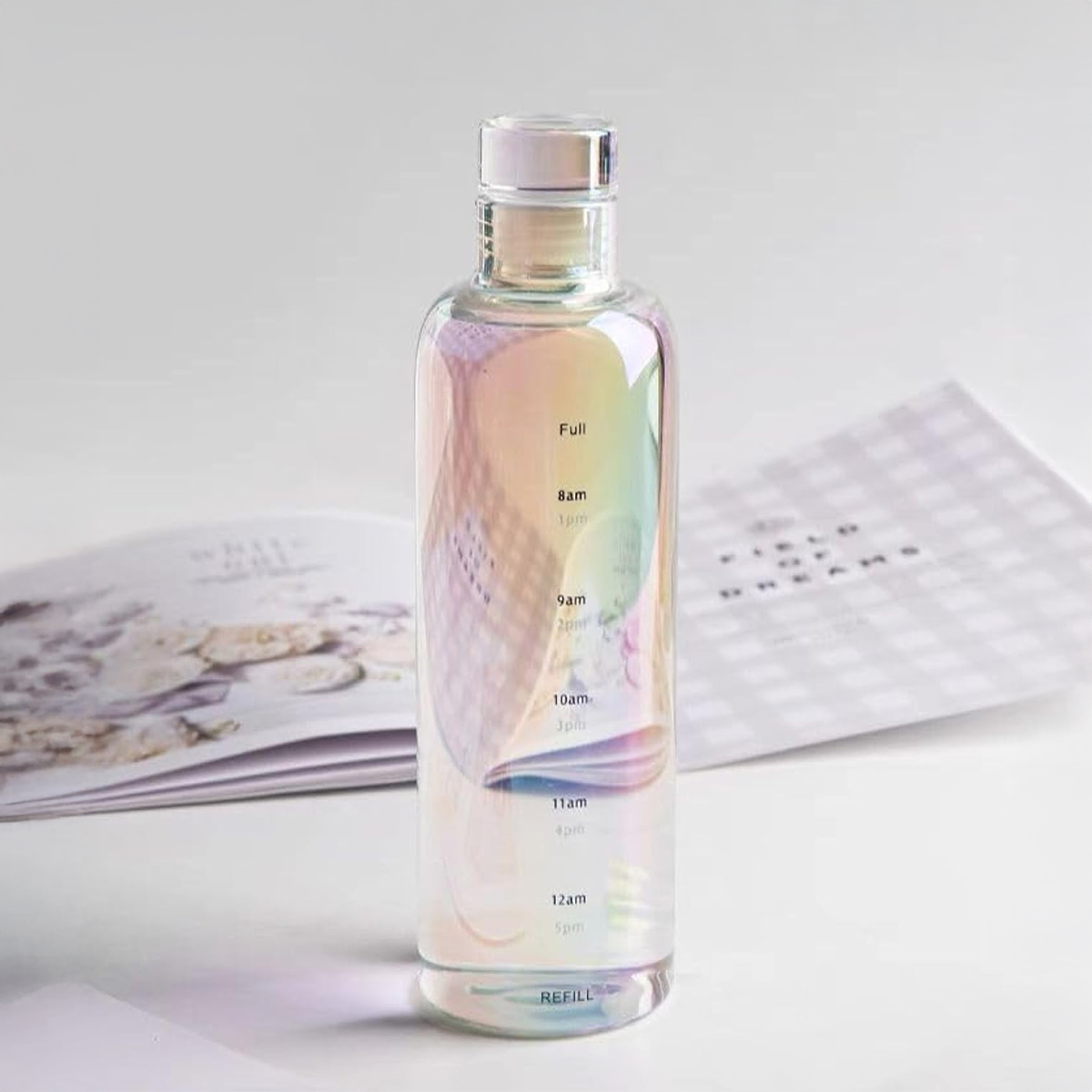 Picture of Time Scale Water transparent Clear Cups  Bottles 500ml Time scale cup food grade handy cup high temperature resistant plastic student summer couple water cup transparent portable cup. - water bottle