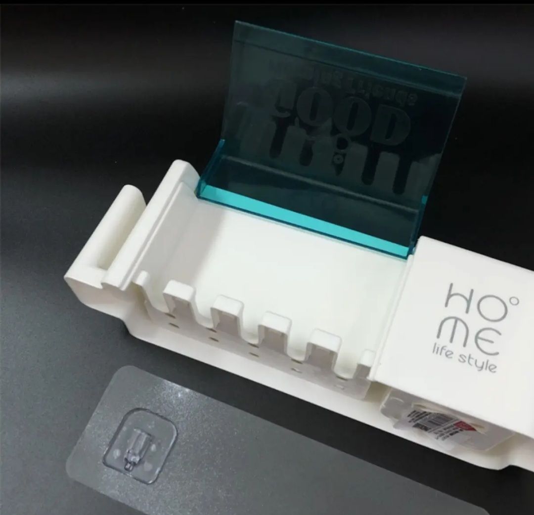 Picture of 1pcs Toothbrush holder punch-free modern minimalist rack wall-mounted toothbrush holder bathroom creative home family of four - bathroom corner shelf multicolor