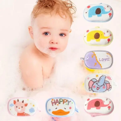 Picture of Cartoon Kids Bath Brushes Shower Product Super Soft Towel Accessories Infant Sponge Cotton Rubbing Body Wash Children Rub Baby Sponge