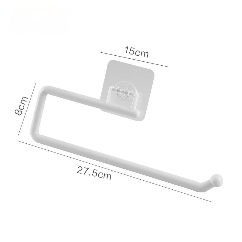 Picture of Hand Towel Toilet Film Wall Mounted Tissue Kitchen Roll Paper Holder Kitchen Tissue Holder Paper Roll Holder Towel Hanger Rack Bar Cabinet Rag Hanging Holder Bathroom Organizer Shelf Toilet Paper Holders