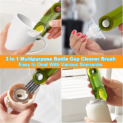 Picture of 3 in 1 Multipurpose Bottle Gap Cleaner Brush,3 Pack Cup Cover Cleaning Brush,Cup Crevice Cleaning Tools,Water Bottle Cleaner Brush,Home Kitchen Cleaning Tools