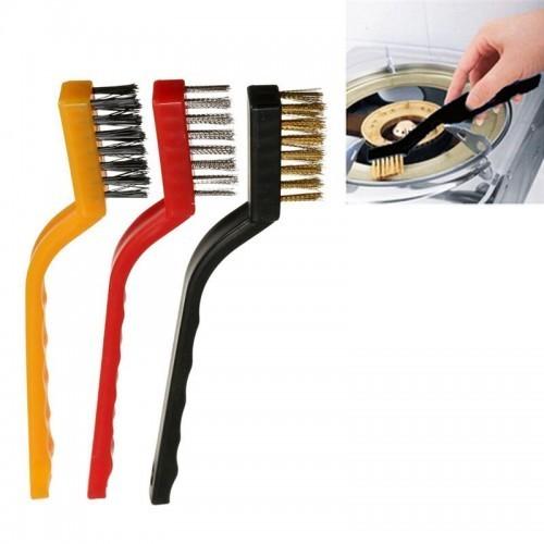 Picture of Set Of 3 Pcs Mini Wire Brush Cleaning Tool Kit brush set Chula cleaner Brush Set - Kitchen Accessories