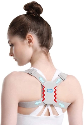 Picture of Posture Corrector Back Brace with Smart Sensor Vibration Reminder, Adjustable Back Shoulder Lumbar Waist Support Belt for Men and Women Back Posture