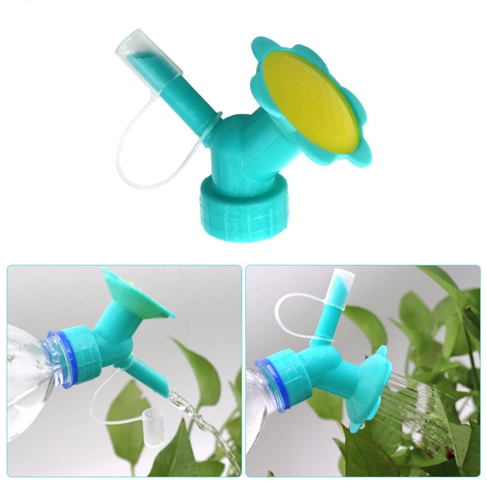 Picture of Plastic Bottle Watering Double Nozzle Bottle Cap Sprinkler Portable Watering Sprinkler Plant Bonsai Sprinkler for Indoor Seedlings Flower Vegetable Plant Garden Irrigation Tool