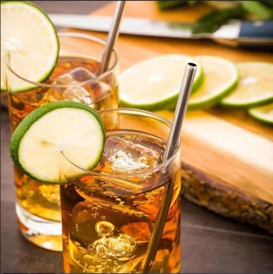 Picture of Reusable BPA-Free Metal, Thick, Long, Dishwasher Safe Stainless Steel Drinking Straws, 10.5 Inches (1 Bend and 1 Straight and 1 Cleaning Brushes) (Pack of 3)