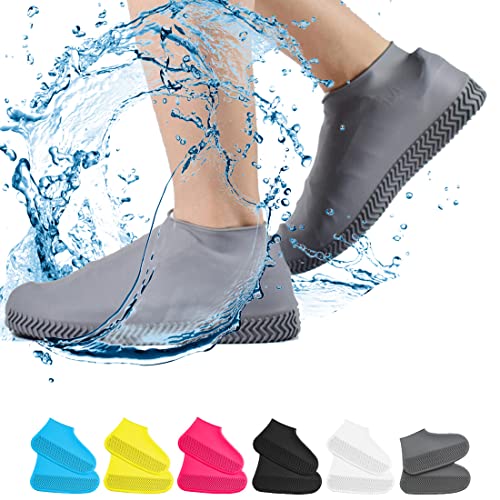 Picture of Waterproof Shoe Covers, Non-Slip Water Resistant Overshoes Silicone Rubber Rain Shoe Cover Outdoor cycling Protectors apply to Men, Women, Kids M Size
