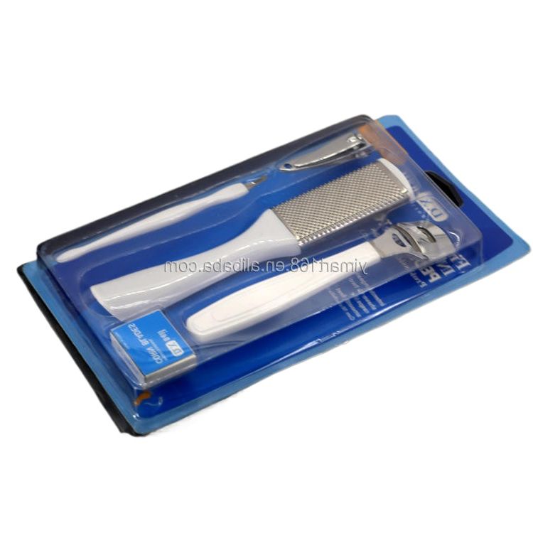 Picture of 5 in 1 White Foot Pedicure Kit With Nail Clippers Callus Corn Hard Skin Remover Shaver