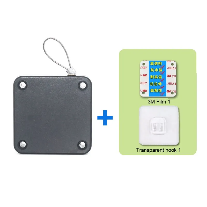 Picture of 1pc Black Punch Free Automatic Sensor Door Closer Automatic Shutdown Device Non Punching Telescopic Sliding Device