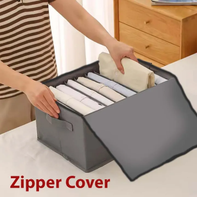 Picture of 7-Grid Foldable Clothes Organizer: Waterproof Storage Box for T-Shirts, Jeans, and More