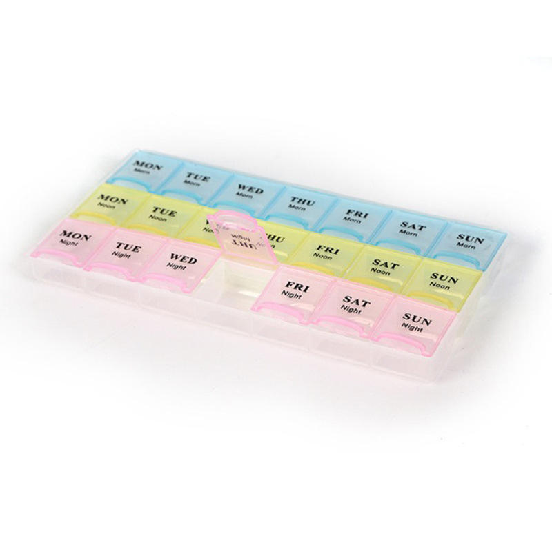 Picture of Portable 21/28 Grids Plastic Pi_ll Box 7 Days Weekly Pi_ll Case Organizer Travel Pi_ll Container