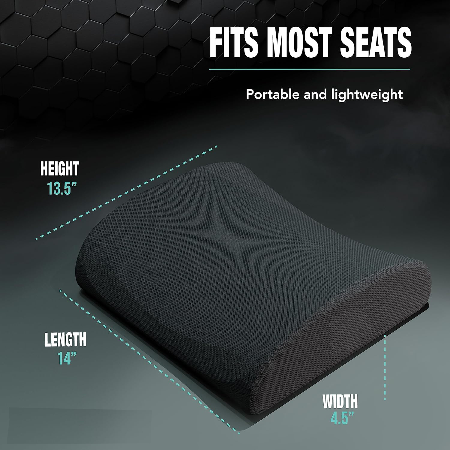 Picture of Lumbar Support Pillow for Office Chair Car Seat,Charcoal Memory Foam Chair Back Cushion for Back Pain Relief chair Pillow