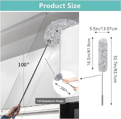 Picture of 9.5 Feet (Approx) Flexible Extendable Duster for Cleaning Complicated Areas and ceiling fan, Microfiber Duster , Super Long Extendable Dusters