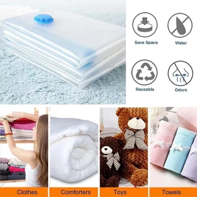 Picture of 4 Pack Small Vacuum Storage Bags with Hand Pump - Space Saver Solution for Home Organization  Vacuum bag Combo set