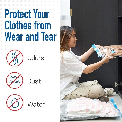 Picture of 4 Pack Small Vacuum Storage Bags with Hand Pump - Space Saver Solution for Home Organization  Vacuum bag Combo set