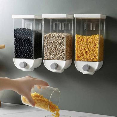 Picture of Wall Mounted Press Cereals Dispenser Grain Storage Box Dry Food Container Organizer box