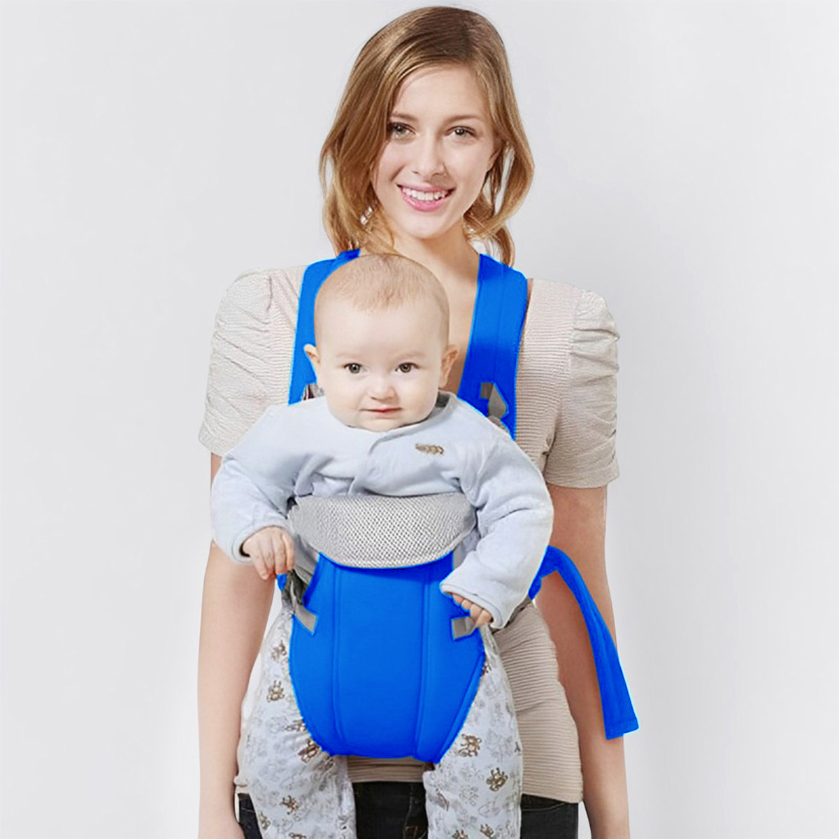 Picture of Comfortable and stylish Light Blue Baby Carrier - Suitable For 6 to 12 Months