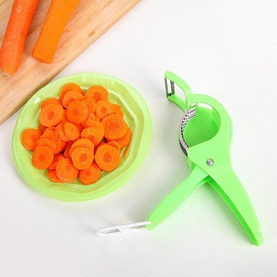 Picture of 2 in 1 Stainless Steel 5 Blade Vegetable Cutter with Peeler, Chilly,Onion Cutter With Lock System/Plastic Vegetable and Fruit Cutter