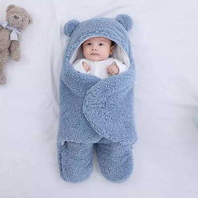 Picture of Baby Sleeping Bag Ultra-Soft Fluffy Fleece Newborn Receiving Blanket Infant Boys Girls Clothes Sleeping Nursery Wrap Swaddle HOT